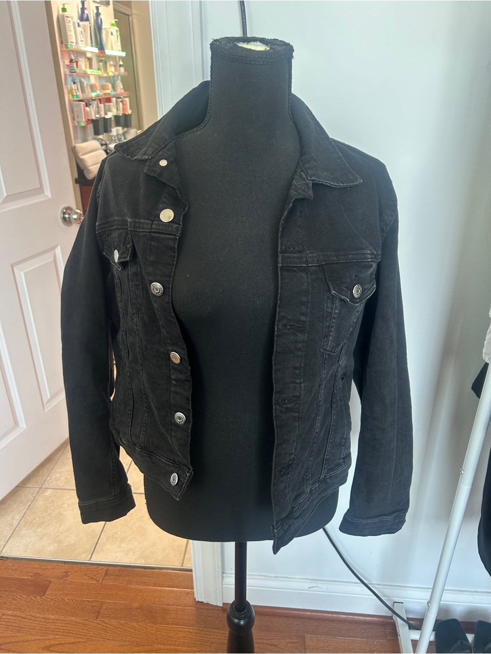 Classic Black Denim Jacket - Women's